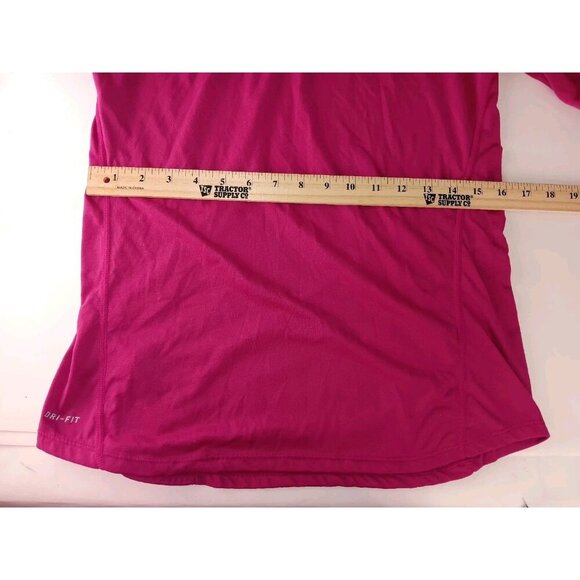 Nike Dri-Fit Running  Women's Fuchsia  Pink Hooded Pullover Activewear  Top Sz M - Picture 8 of 11